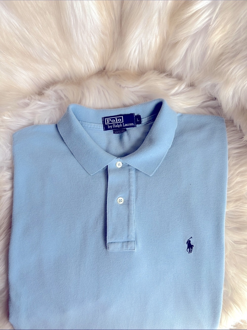 Polo by Ralph Lauren Pale Blue Short Sleeve Polo/ L
